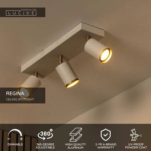 Lucide REGINA - Ceiling spotlight - 3xGU10 - Taupe | Essential - USP